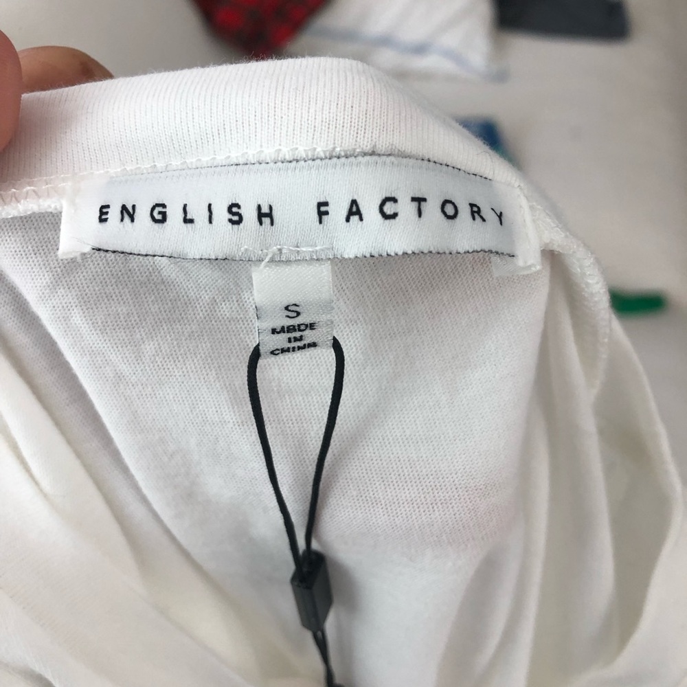 English Factory Lace Trim T-shirt Dress in White - Picture 7 of 7